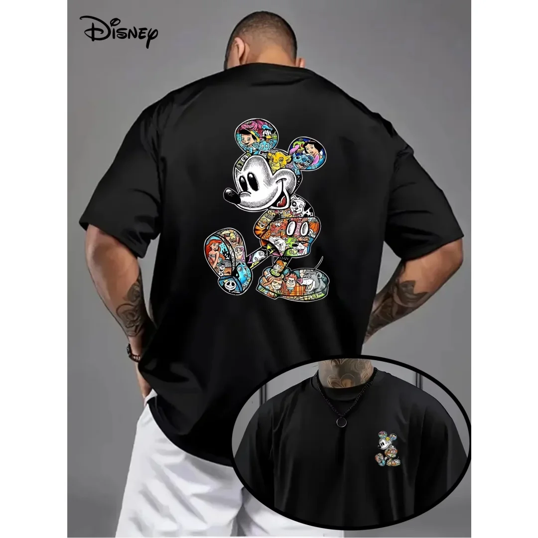 เสื้อยืดลายดิสนีย์มิกกี้เมาส์แฟชั่นฤดูร้อนกีฬาผ้าฝ้ายแท้เสื้อยืดผู้ชายเสื้อผ้าเด็กเสื้อยืด Y2k ผู้หญิง