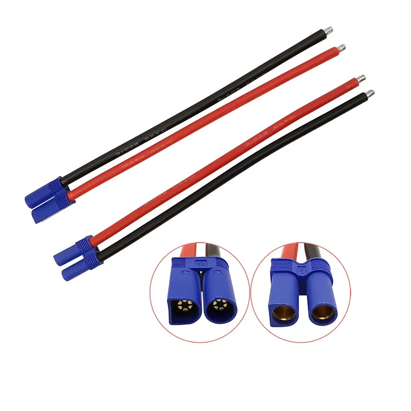 EC5 10AWG Silicone Cable EC5 Male Plug/Female Jack Pigtail Wire Connector for RC Battery Toys Pigtail Wire Length 15CM 30CM 50CM