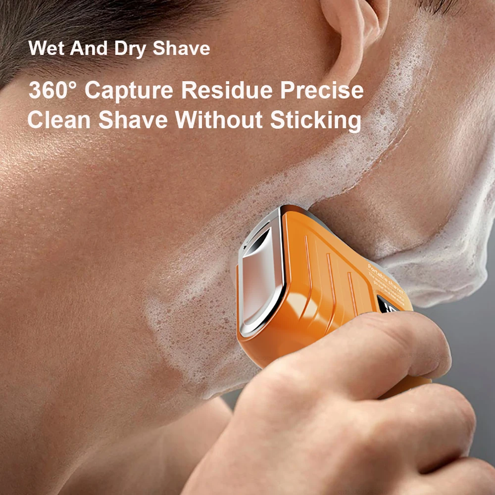 Electric Shaver For Men Beard Trimmer Dual Blades Razor Rechargeable Mini Portable Face Beard Shaver For Home Travel Wet Dry Use