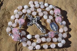 Heirloom Pink Rose Quartz Catholic Rosary