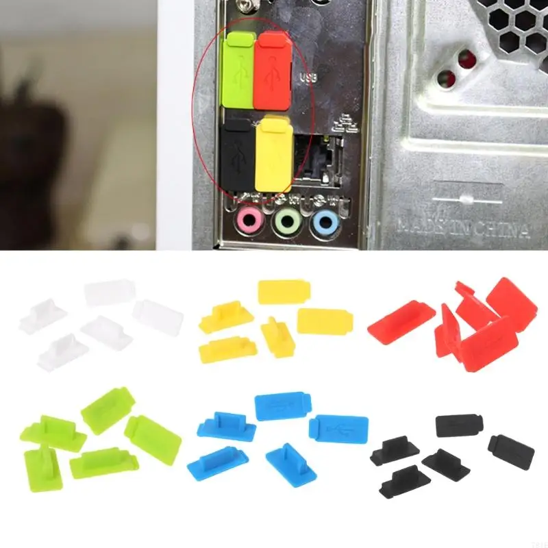781E 5 Pieces Standard USB Dust Plug Port Cover Easy to Insert and Remove Protects Devices from Dirt Grime Durable