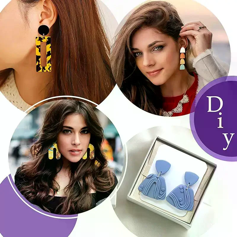 1Set Polymer Clay Earring Cutter Multiple Shapes Clay Cutter Geometric Shape Clay Pendant Polymer Clay Tool Cookie Cutter