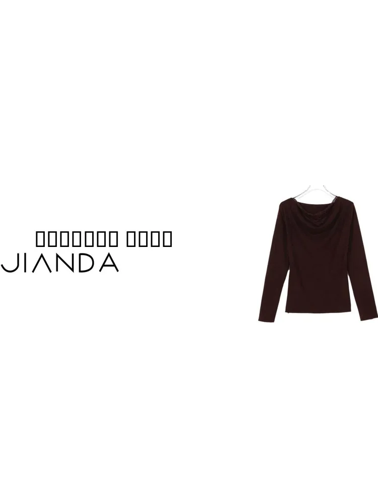 

Simple Lace Godd Wool Blend Top Autumn New Arrival Polyester Fiber Regular Fit Overhead Knitted Women's Faion Sle