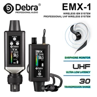 Sistema de monitoreo inalámbrico EMX-1, sistema inalámbrico recargable UHF portátil para instrumentos musicales, micrófono dinámico con cable