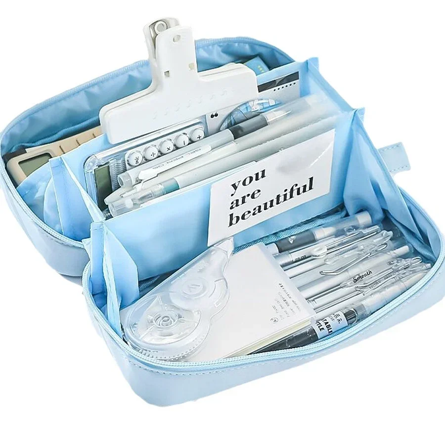 Trousse à Crayons Transparente de Grande Capacité, Étui pour Rangement de Règles, Stylos, Rentrée Sв