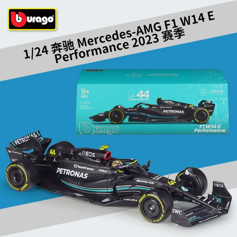 

1:24 F1 Benz Fleet 2023 W14E Racing Car Model Simulation Alloy Toys Car Model with Organic Glass Display Box Collect Decoration