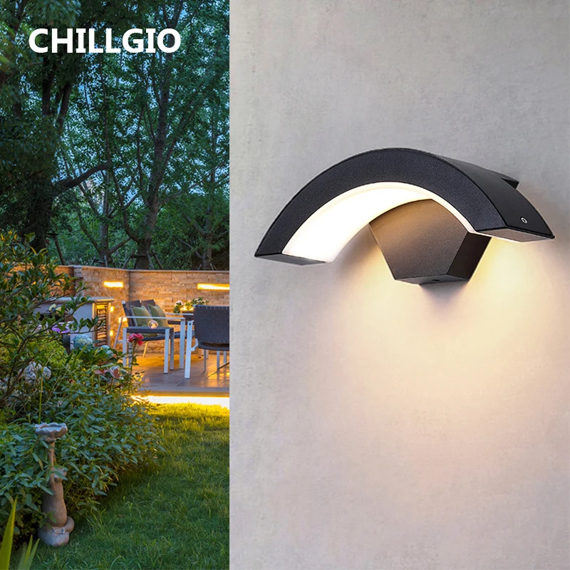 CHILLGIO Outdoor Waterproof Smart Wall Lamp Patio Gardern Sconce Fixtures Modern Wifi App Remote Control RGB Interior Led Light