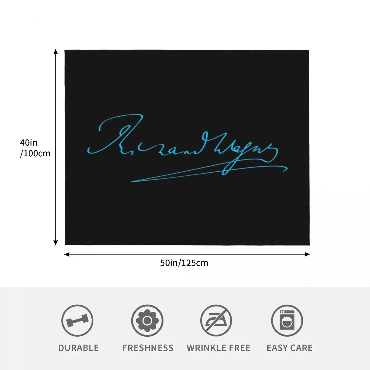 ريتشارد فاغنر - توقيع - أزرق - بطانية رمي RB الأربعاء أفكار هدايا عيد الحب بطانيات سفر واحدة