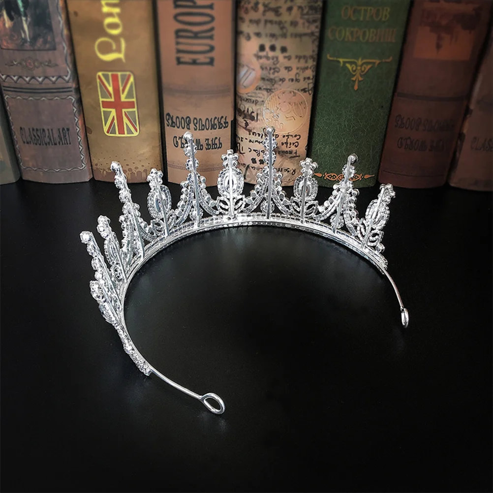 

The Crown Atmospheric Inlaid Zircon Rhinestone Bridal Tiara Baroque Accessories Wedding Bride Silver for Fashion Headwear