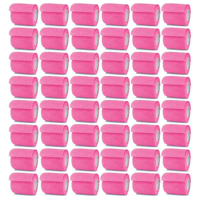 6/48Pcs 4.8m Bright Pink Sport Self Adhesive Elastic Bandage Wrap Tape Elastoplast For Knee Support Pads Finger Ankle Palm
