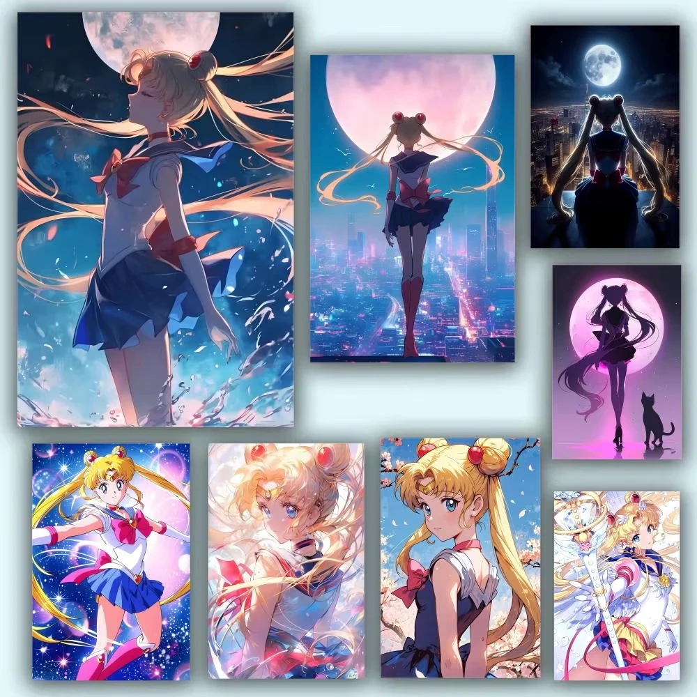DIY Oil Painting Kit Sailor Moon Anime Character Paint By Numbers Canvas Wall Art Home Gift Frameless