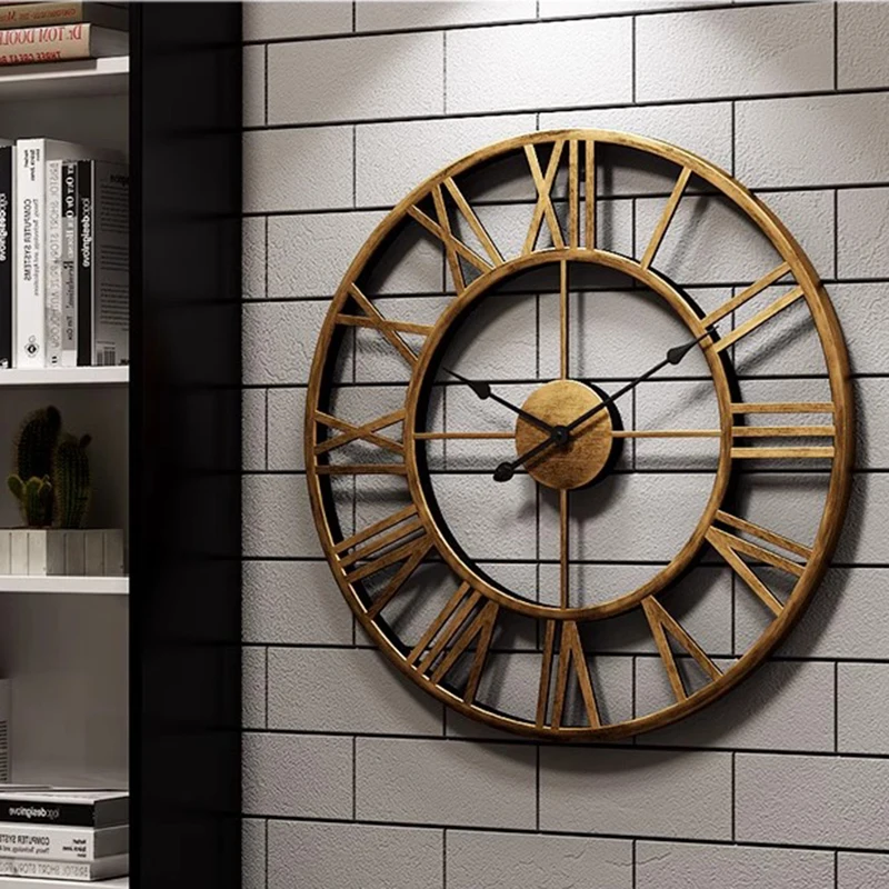 

Vintage Wood Wall Clock Hanging Minimalism Fashion European Wall Clock Living Room Big Size Reloj De Pared Room Decoration