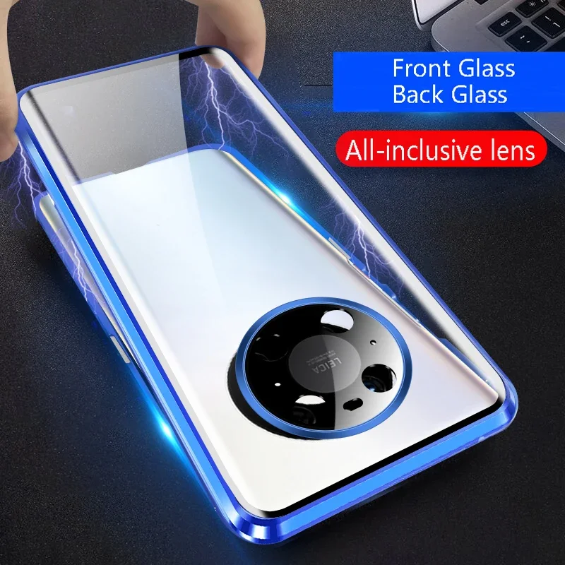 Double Sided Glass Magnetic Metal Phone Case For Honor Magic4 7 Pro 5 Ultimate 6 Lite Camera Lens Protection Back Cover Cases