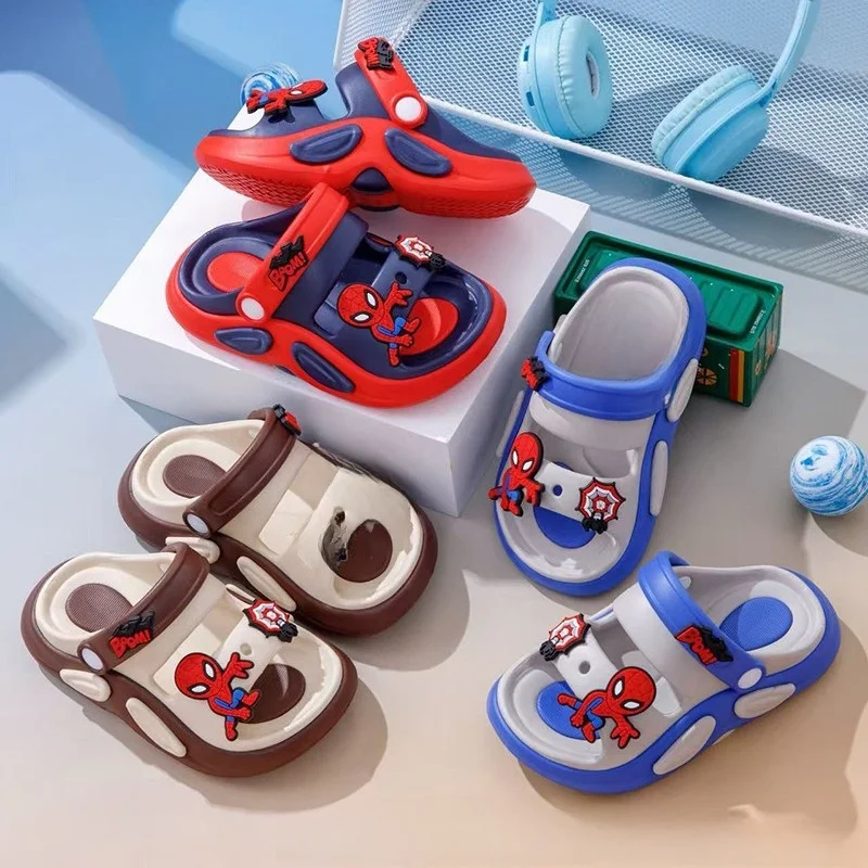 

Детская повседневная обувь ​ Пляжная обувь, летняя обувь с героями мультфильмов из ЭВА для мальчиков, противоскользящая дышащая обувь с мягкой подошвой синего цвета, размер 18-23