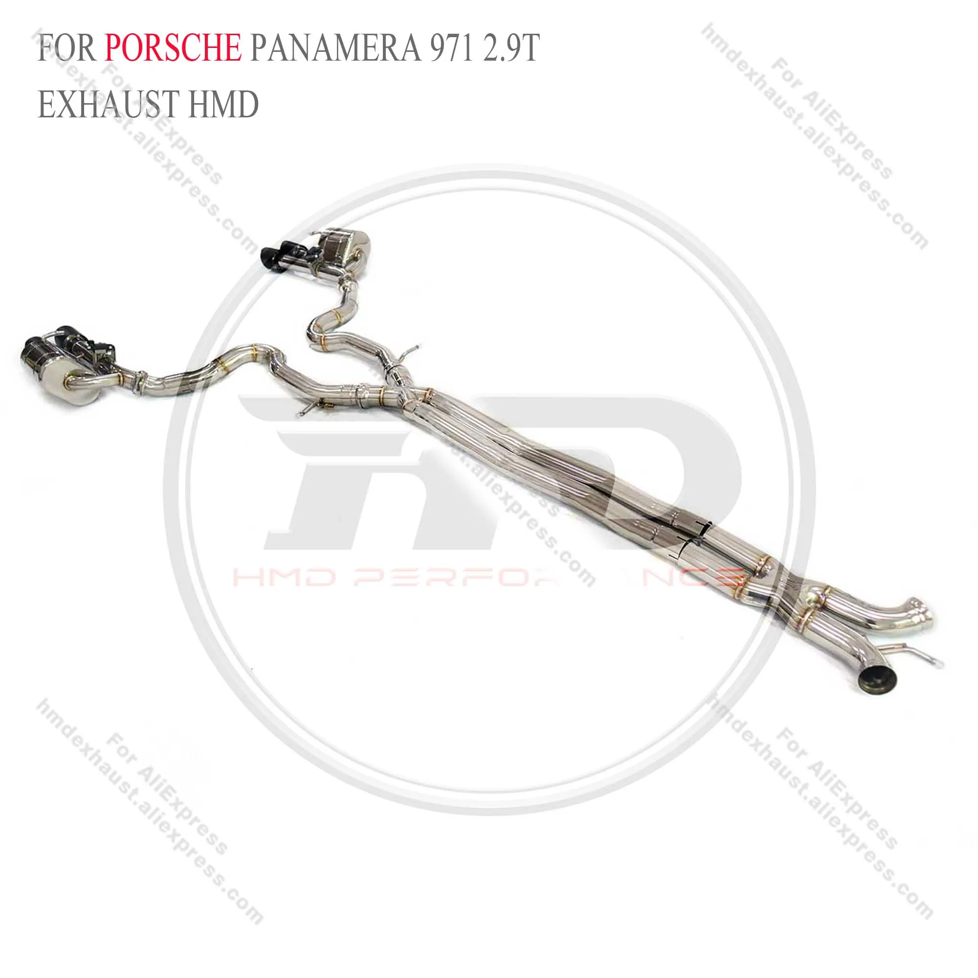 HMD Stainless Steel Exhaust System Performance Catback For Porsche Panamera E-Hybrid 971 2.9T Car Electronic Valve Muffler