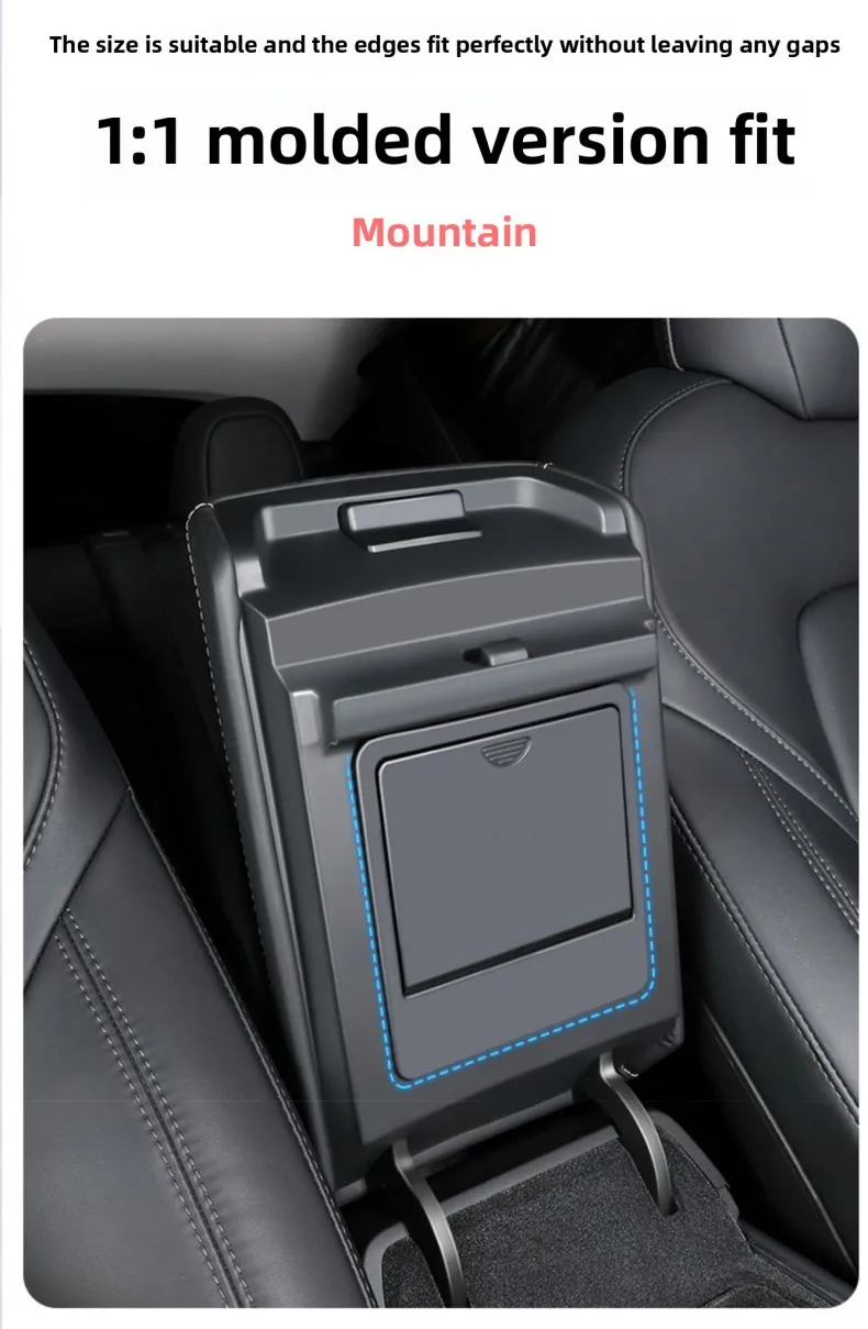 Für Tesla Modell 3 2017 2018 2019 2020 2021 2022 2023 Auto Center Konsole Aufräumen Tablett Armlehne Fall Versteckte Lagerung box Zubehör – Detail 7