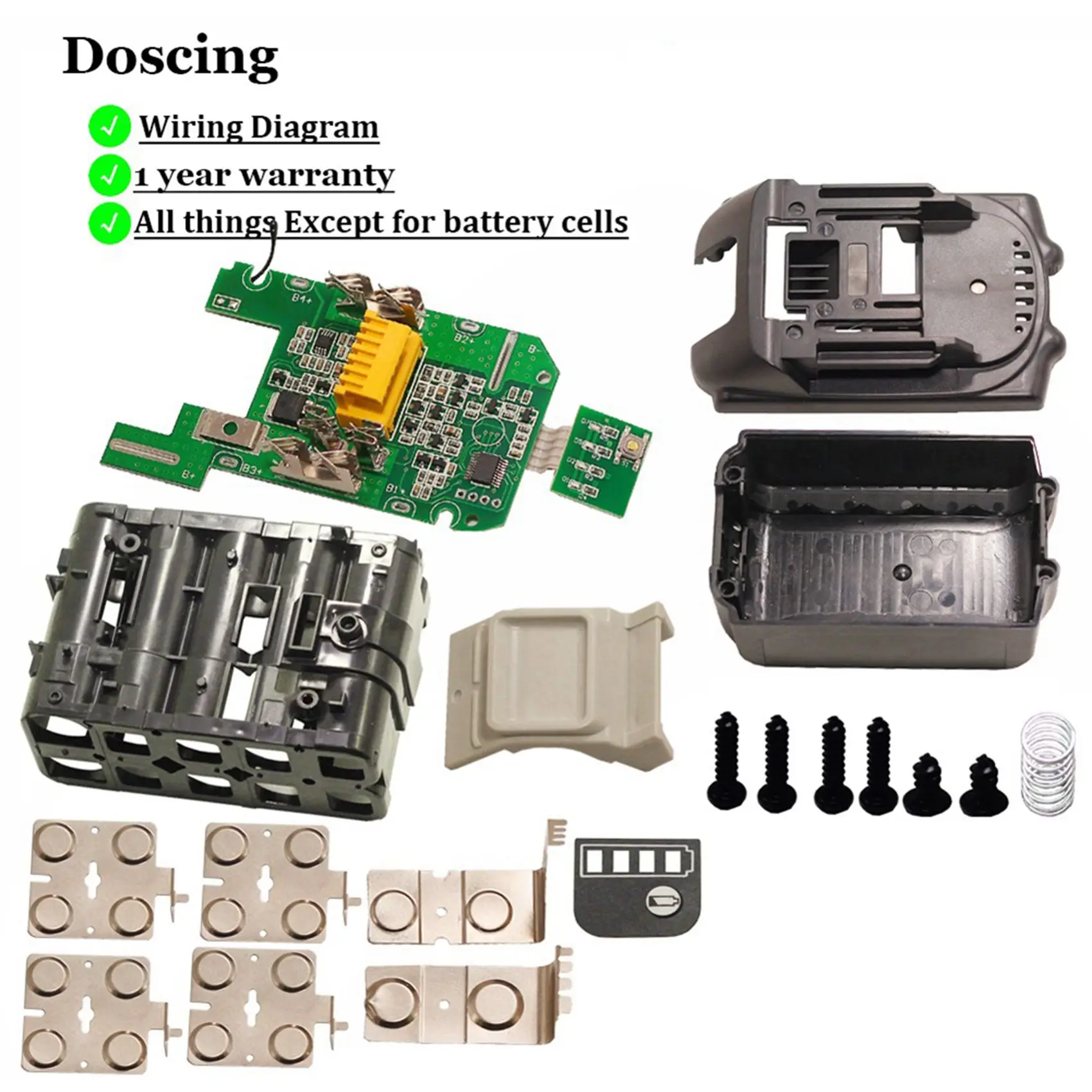 

MOPHE-2X Plastic Case Nesting Single Cell Protection Detection Protection Board PCB For 18V Battery BL1840 BL1830