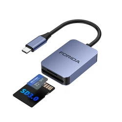 FORIDA Card Reader SD3.0 175MB/s USB-C to SD MicroSD TF Memory Card Adapter for Laptop Phone Macbook Windows MacOS