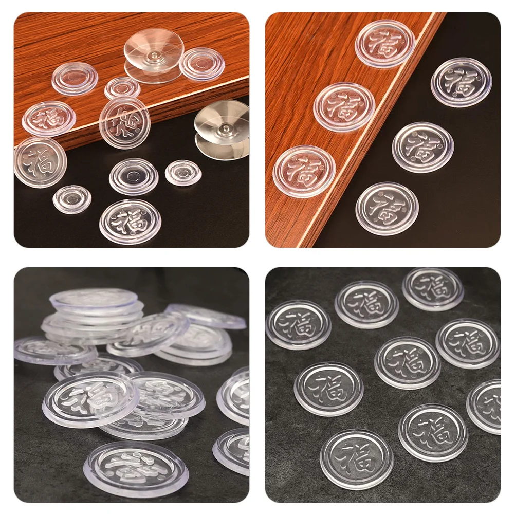100Pcs Transparent Glass Table Bumpers Silicone Anti-Slip Suction Cup Pads Durable Glass Furniture Spacer Clear Protective