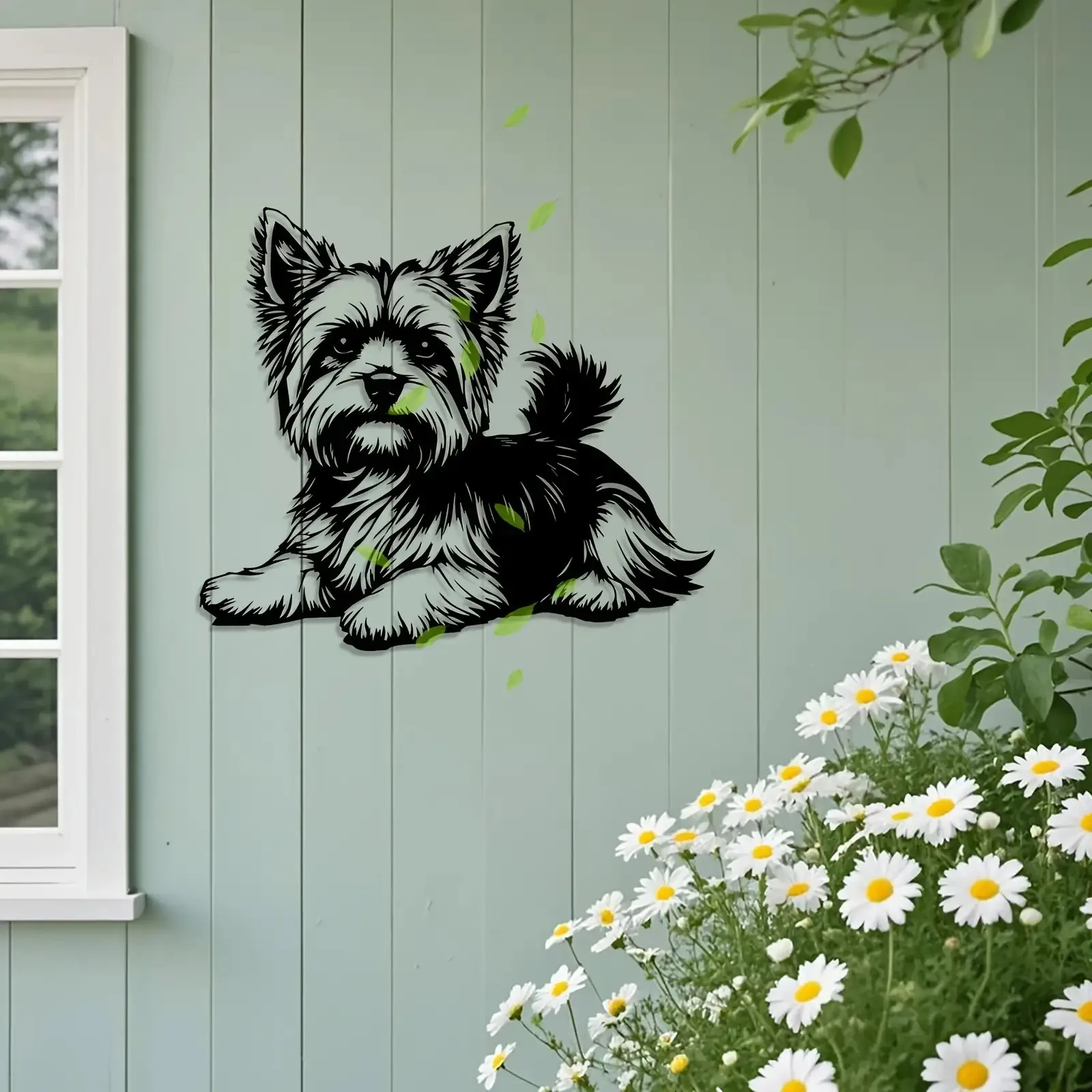 CIFBUY Iron Wall Art Vintage Cartoon Yorkshire Terrier Metal Decor, Durable Powder Coated Craft, Pet Lover Bedroom Home Decorati