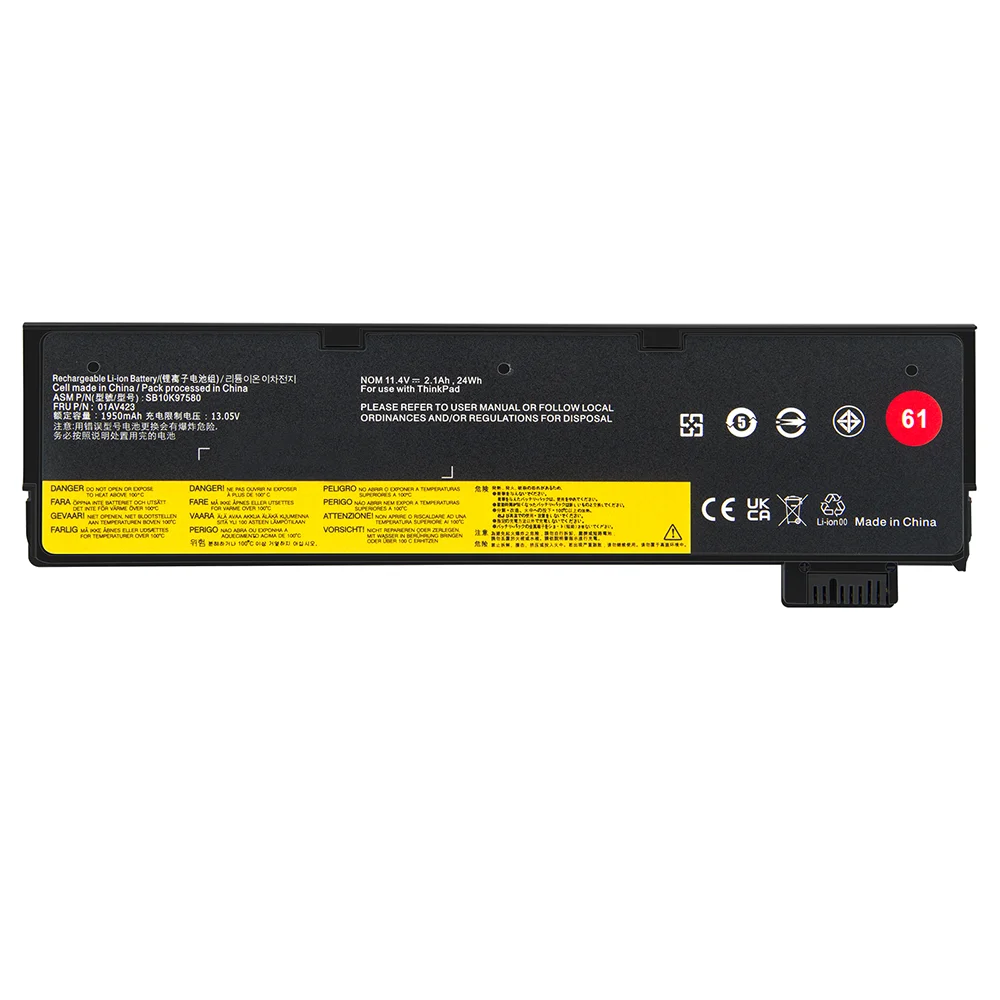 

New SB10K97580 10.8V 6600mAh Laptop Battery for Lenovo ThinkPad T470 T480 T570 T580 P51S P52S 01AV427 01AV428 01AV423 61++