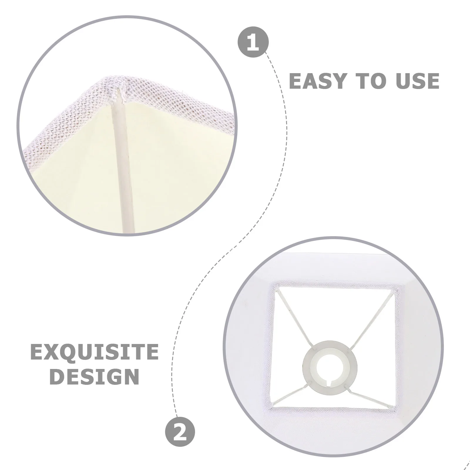 

E27 тканевый абажур, белый полиэстер, хлопок, защита от пыли для настенного потолочного светильника 20x20 см, квадратный тканевый светильник, декор для спальни