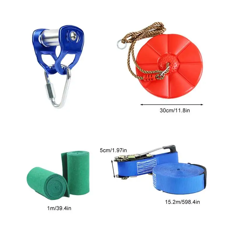 Kids Zipline Pulley Kit Swing Seat Zip Lines Trolley Kids Slider Kit Kids Slider Kit Zip Trolley Zipline Pulley