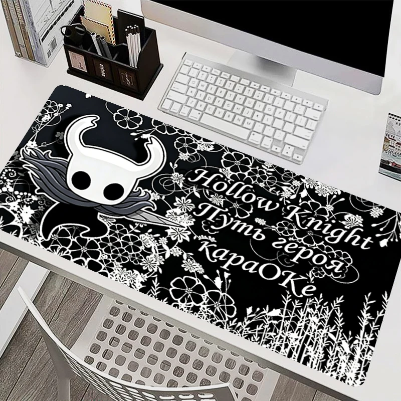 Mouse Pad alfombrilla Computer Accessories E-sports Mouse Mat H-hollow Knight Black and white anime Desk Mat Keyboard Mousepad