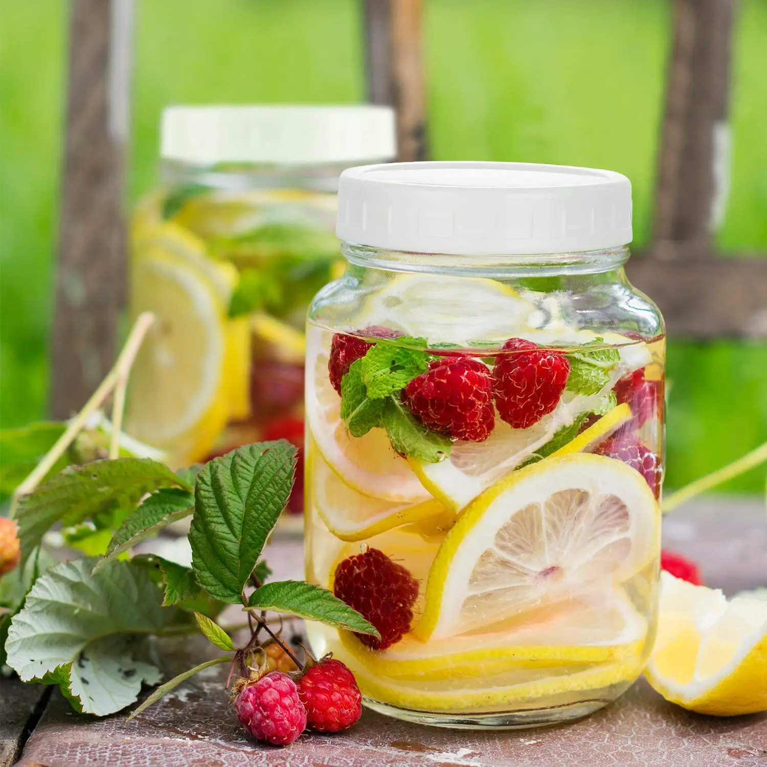 16er Pack Weithals-Einmach glas deckel Kunststoff-Aufbewahrung kappen für Einmach gläser auslaufs ichere und kratz feste Oberfläche