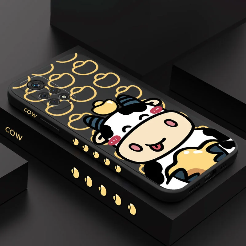 Gold Milk Cow Phone Case For Xiaomi Redmi Note 13 12 11 11S 11T 10 10A 10T 10S 9T 9 8 7 Pro Plus 10C 9A 9C 9T 4G 5G Cover