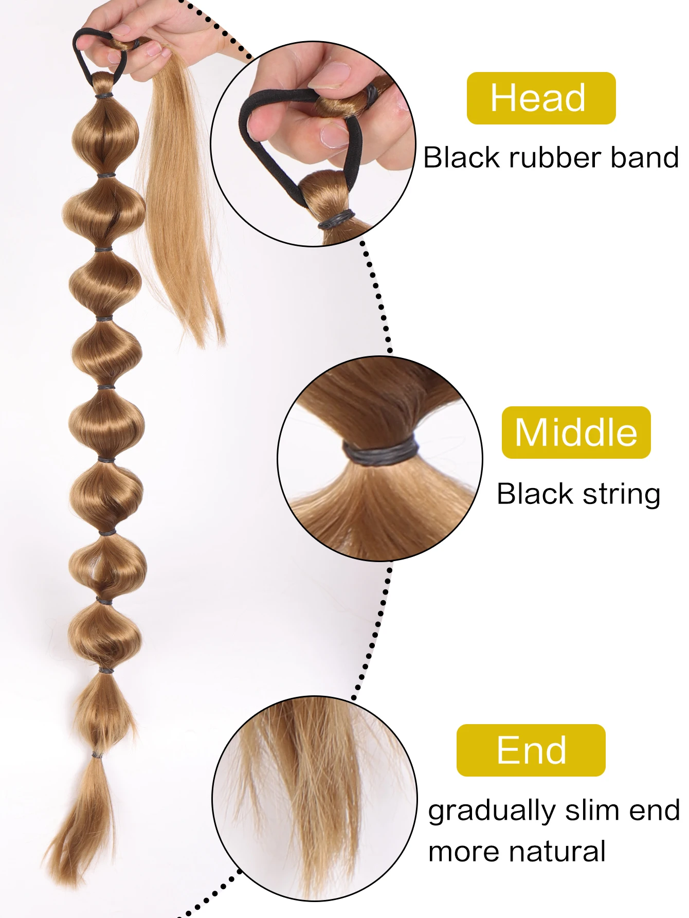 Extensiones de Cabello sintético para mujer, cola de caballo larga con burbujas Afro, 30 pulgadas, linterna envolvente