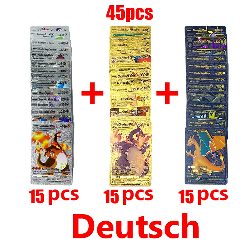 81–36 Stück Pokemon-Karten, deutsch, Spanisch, Französisch, Englisch, Vmax, GX, Energiekarte, Pikachu, seltene Sammlung, Kampftrainer, Jungen, Geschenke, Spielzeug