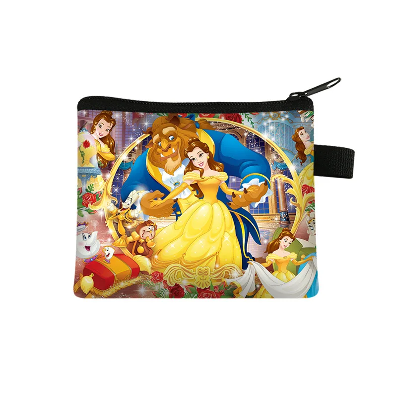 Beauty and the Beast Coin Purse Boys Girls Storage Bag Woman Shopping Portable Coin Bag Wallet ID Credit Card Bag Gift