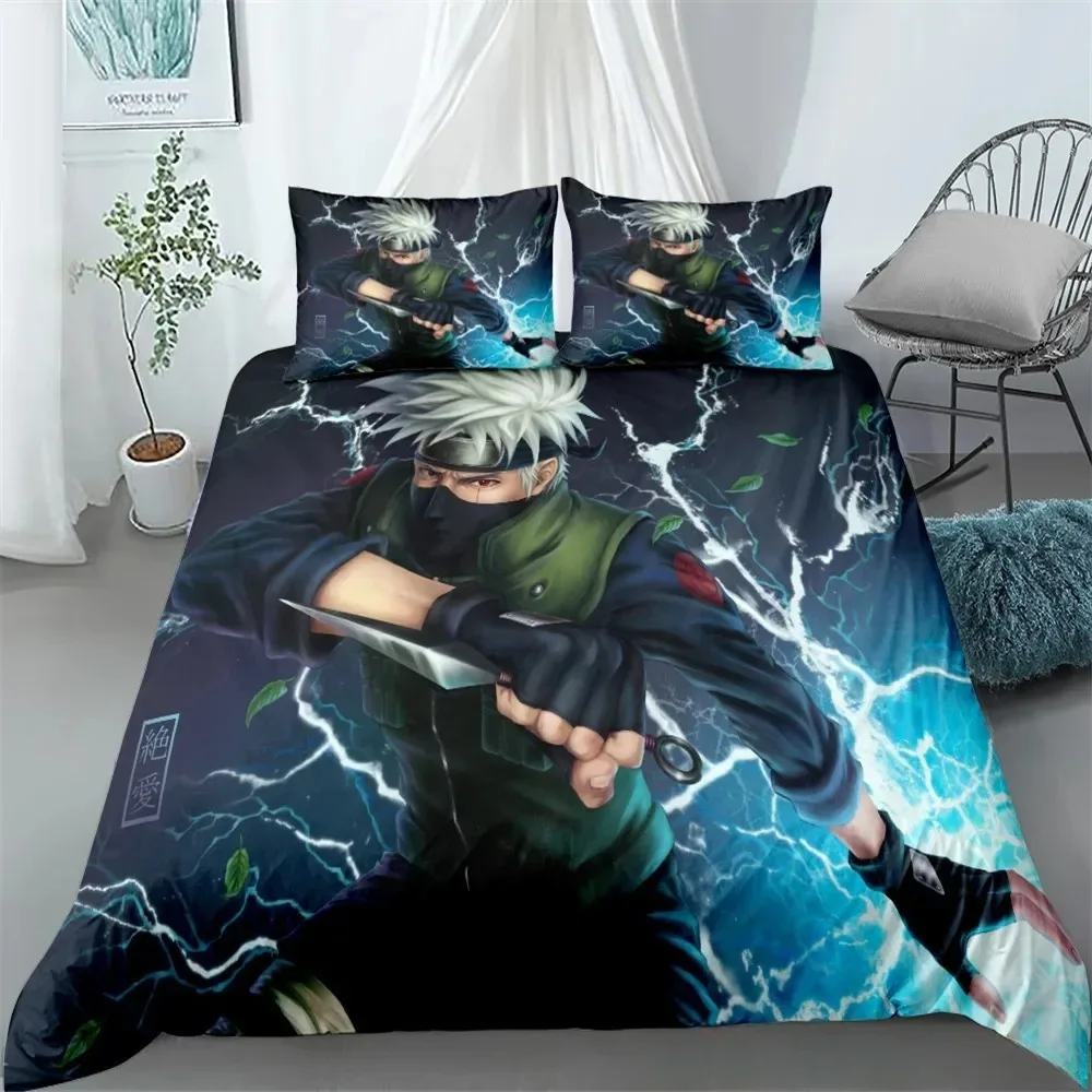 

Japanese Anime N-Naruto Bedding Sets Uchiha Sasuke Uzumaki Comforter Cover Set Quilt cover Girls Teen for Bedroom Decor