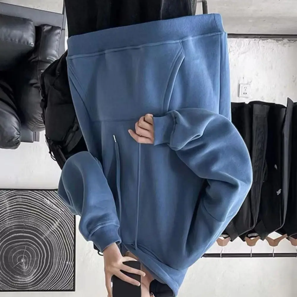 

Мужская зимняя толстовка с капюшоном, мужская одежда, осенняя толстовка с капюшоном, однотонная, с капюшоном, с длинными рукавами, свободный карман, сохраняет тепло, толстая толстовка больших размеров