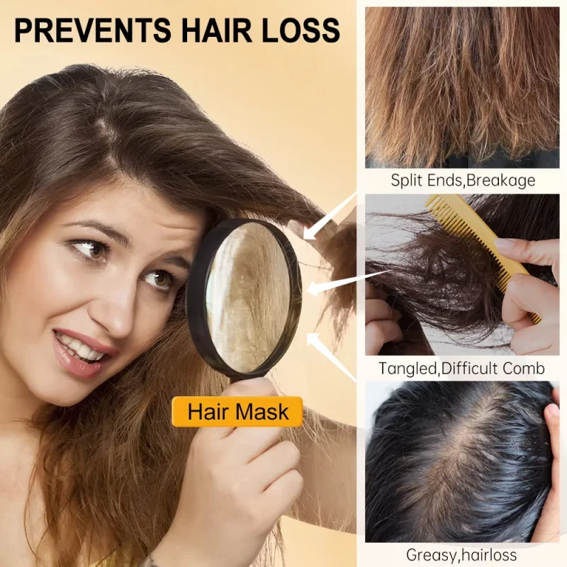 Hair Membrane Natural Repair Hair Mask Prevent Dryness Split Ends Repair Damage Frizz Tangles Soft Smooth Hair Care Products