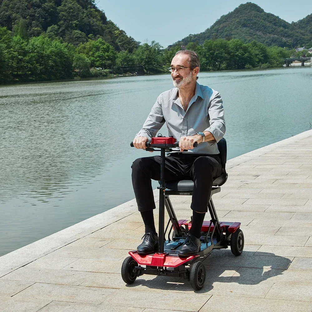 Foldable 4 Wheel Electric Scooter Air Plane Approved Mobility Scooter For Elderly People With Limited Mobility