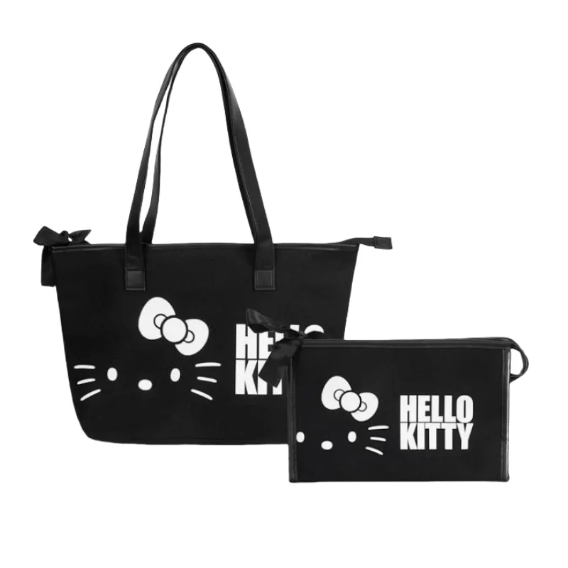 HelloKitty Printed One shoulder Women\'s Handbag Large Capacity Canvas Tote Bag Shopping Makeup Travel Storage Bag