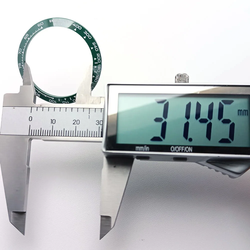 Polychrome Sloped Ceramic bezel insert 38.5*30.5mm /39.3*31.45mm For watch parts (No Luminous)