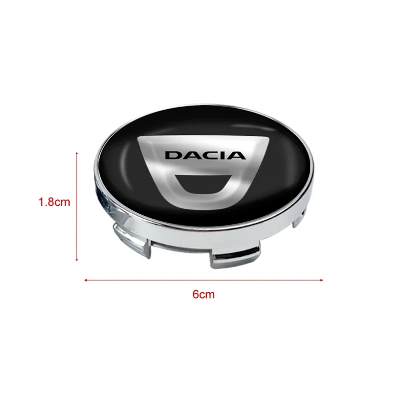 4pcs 60mm Car Wheel Center Hub Cap Rim Cover Emblem Stickers For Dacia Duster Logan MCV Sandero Stepway Dokker Lodgy Accessories