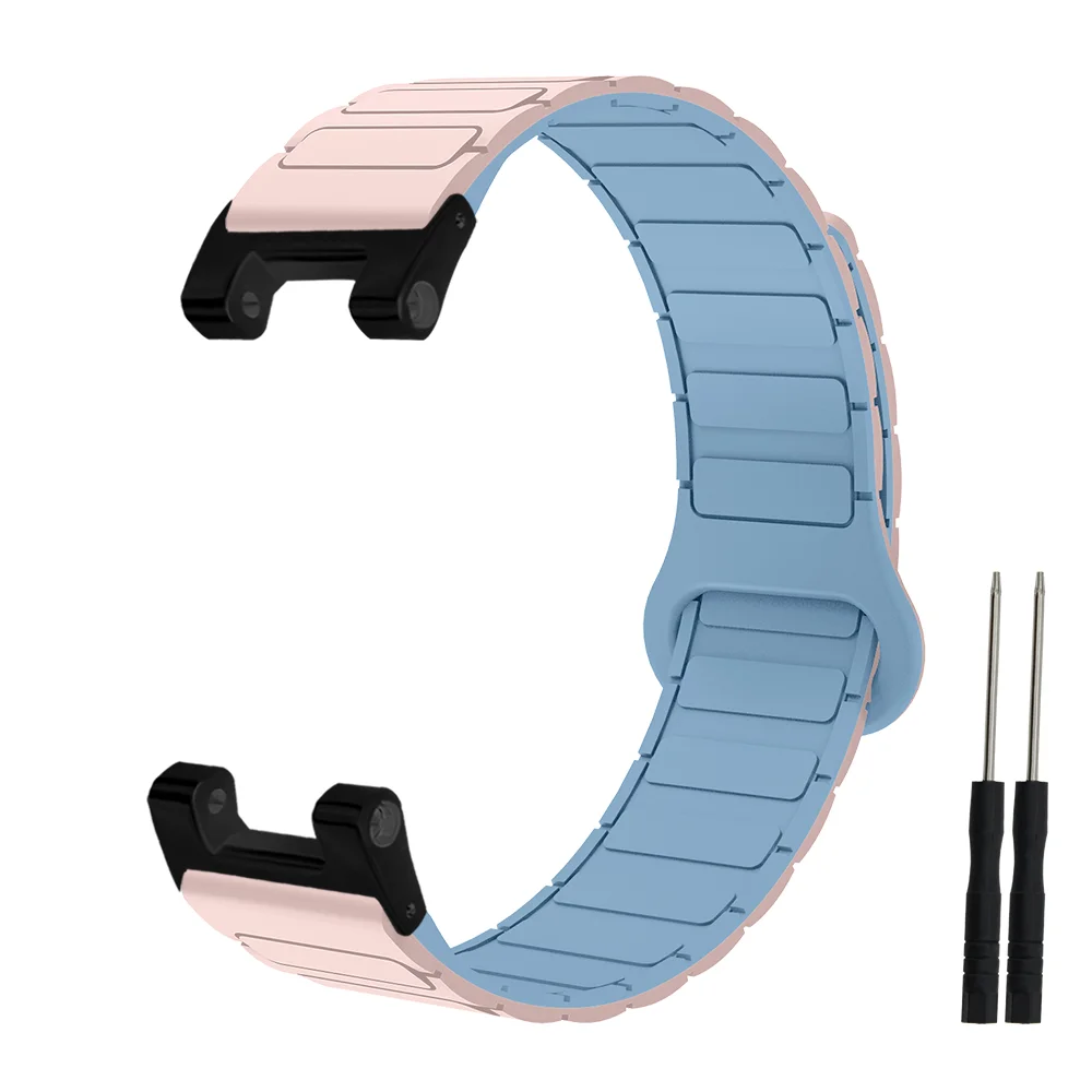 

22mm Magnetic Wristband For Amazfit Watch T-rex1/2/3 Armor Style Quick Release Durable Silicone Smart Watch Strap For Men Women
