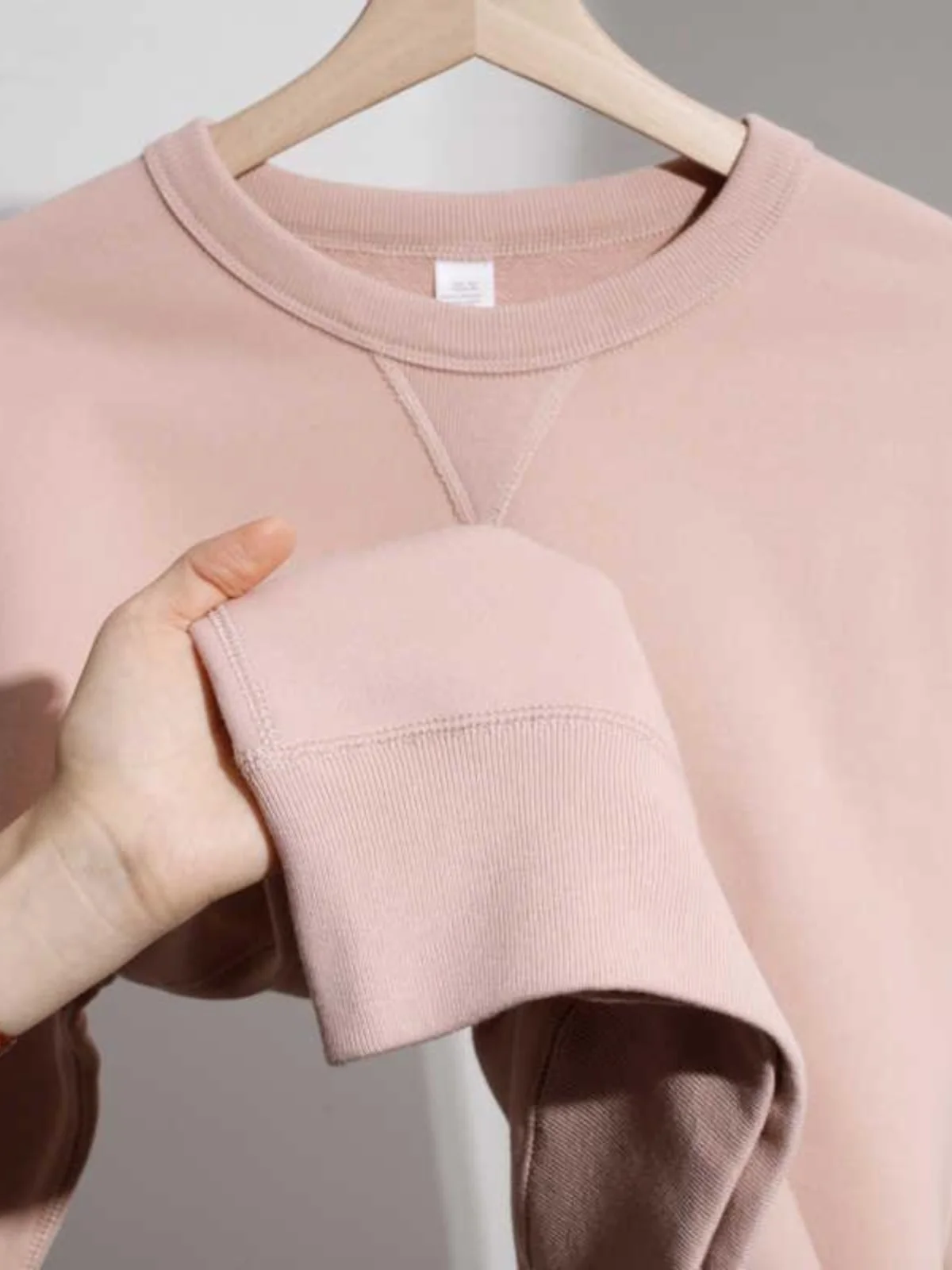 

Розовый повседневный свитшот для женщин с отложным воротником, корейская версия, весна-осень, длинный рукав, стандартный крой