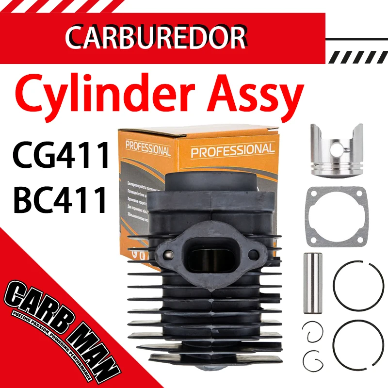 For Robin NB411 CG411 BG411 EC04 47cc 49cc Engine Lawn Mower Cylinder Piston Assy Ring Pin Clip Rebuild Needle Bearing Gasket