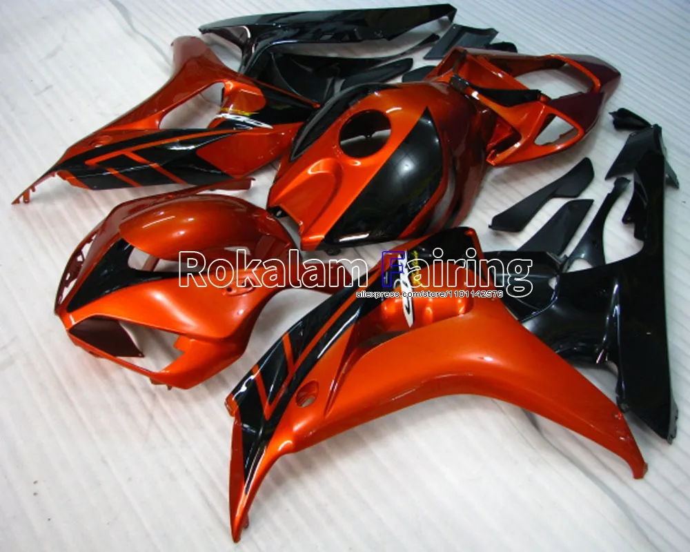 Newest Bodywork For Honda 2006 2007 CBR1000RR 06 07 1000 RR CBR Orange Black Fairing of Motorcycle (Injection molding)