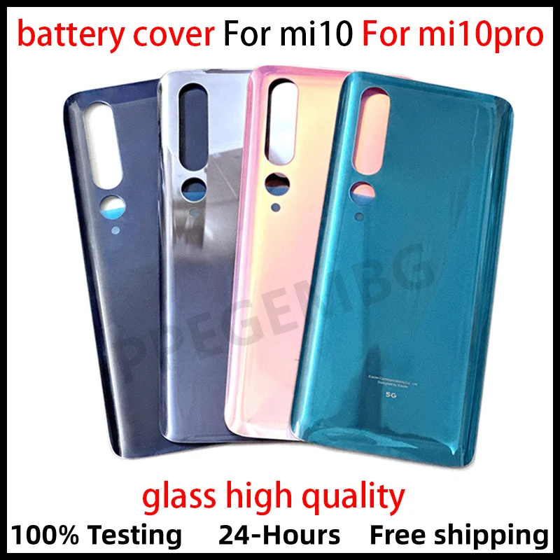 For  Mi10 Pro Glass For Xiaomi For  Mi 10 Pro 5G Battery Back Cover Rear Door Lid Panel Shell Housing Case Adhesive Repair Parts