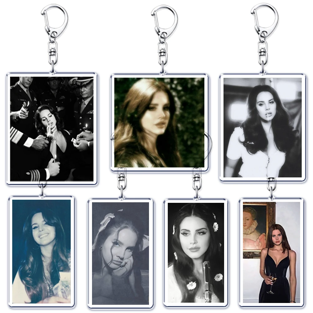 Singer Lana Del Rey Keychain for Bags Accessories Born To Die Ultraviolence Pendant Key Chain Ring Keyring Jewelry Fans Gifts