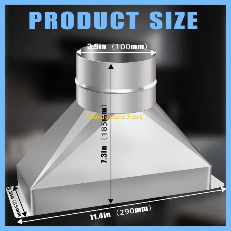 محولات تنفيس الميكروويف الصغيرة 97QC بقناة فولاذية مقاس 4 بوصات مع قفازات أمان للمنزل #6