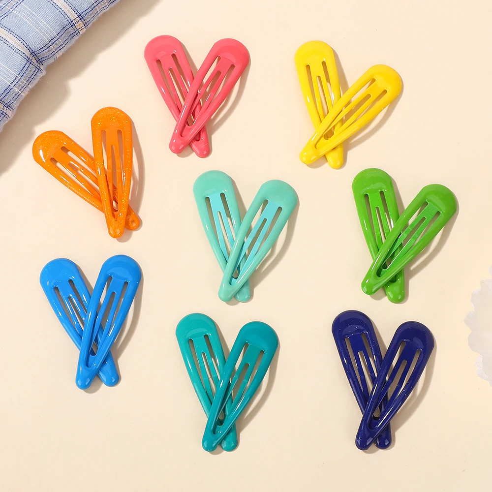 50 قطعة من مشابك الشعر ذات اللون العشوائي على شكل قطرة الماء للفتيات، دبابيس شعر أساسية بسيطة من سبيكة إكسسوارات شعر للأطفال #4