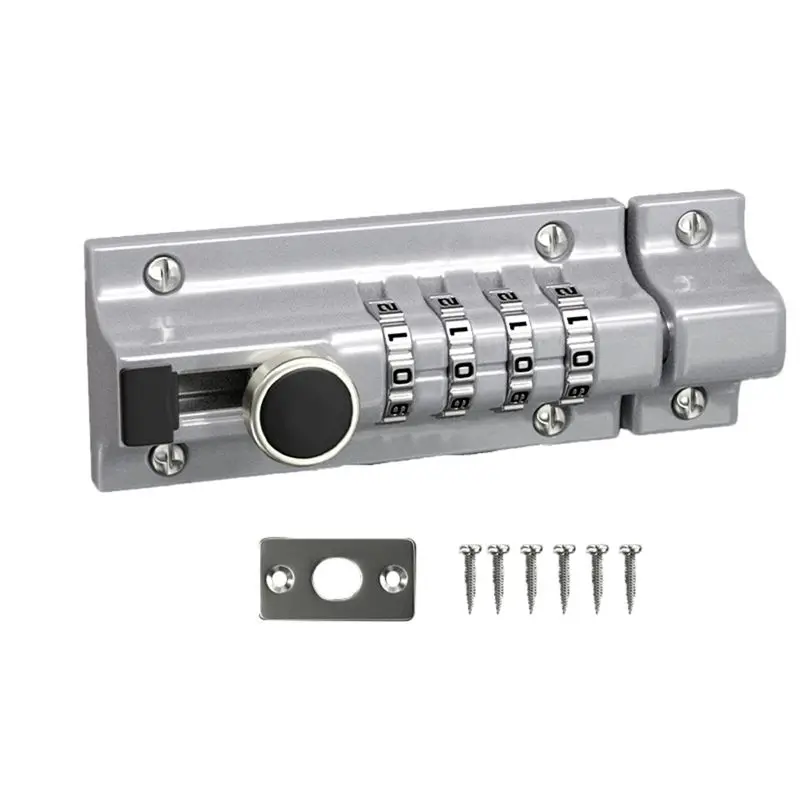 [B17B!】 Password Latch Lock Sliding Combination Lock Password Door Latch Security Lock Password Lock Catch Durable (S