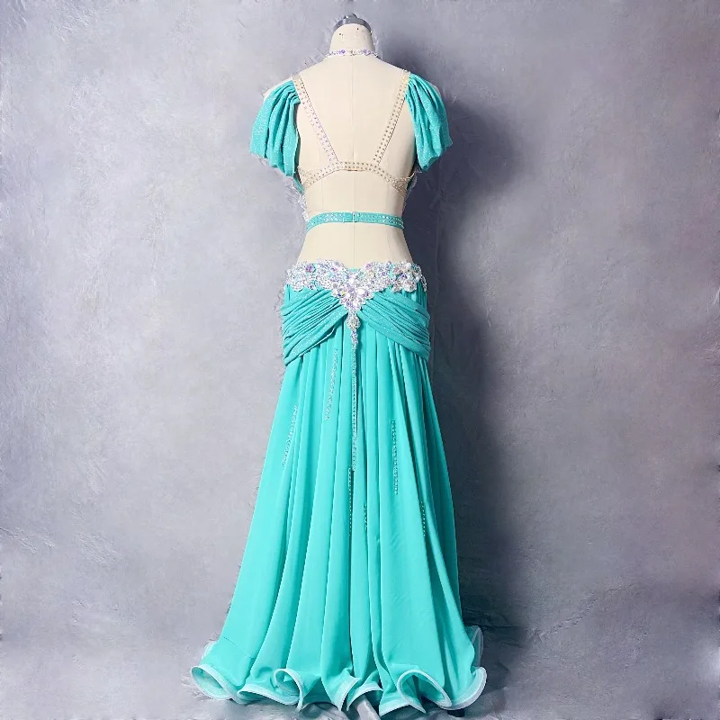 Customized Belly Dance Clothing Performance Costume Big Skirt Group Dress Belly Dancing Bra and Skirt